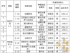 第五批省级非遗代表性项目代表性传承人推荐名